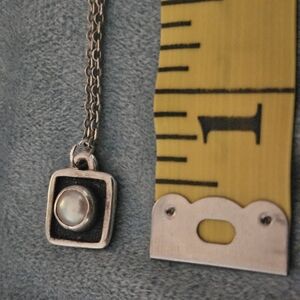 Small But Mighty White Pearl Oxidized 925 Silver Necklace